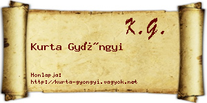 Kurta Gyöngyi névjegykártya